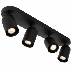 Luminaires Lucide Spots Et Projecteurs|Plafonnier Lucide PUNCH Noir, 4 lumières