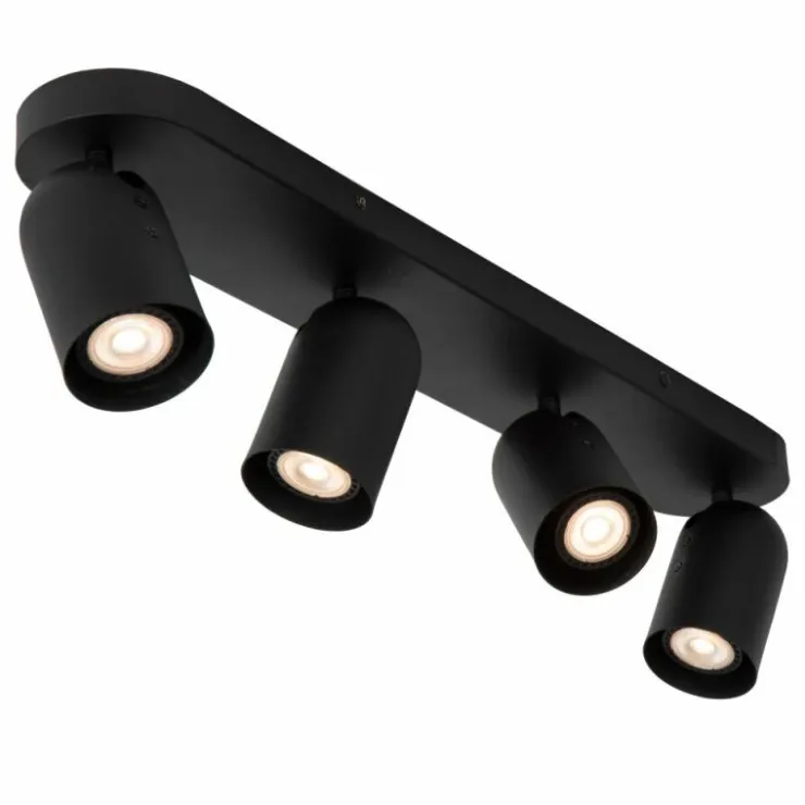 Luminaires Lucide Spots Et Projecteurs|Plafonnier Lucide PUNCH Noir, 4 lumières