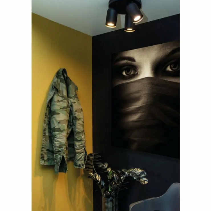 Luminaires Lucide Spots Et Projecteurs|Plafonnier Lucide PUNCH Noir, 3 lumières