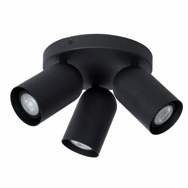 Luminaires Lucide Spots Et Projecteurs|Plafonnier Lucide PUNCH Noir, 3 lumières