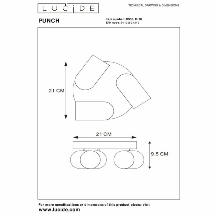 Luminaires Lucide Spots Et Projecteurs|Plafonnier Lucide PUNCH Noir, 3 lumières