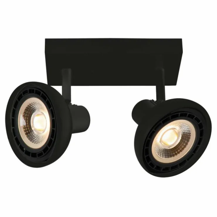 Luminaires Lucide Spots Et Projecteurs|Plafonnier Lucide SENSAS Noir, 2 lumières