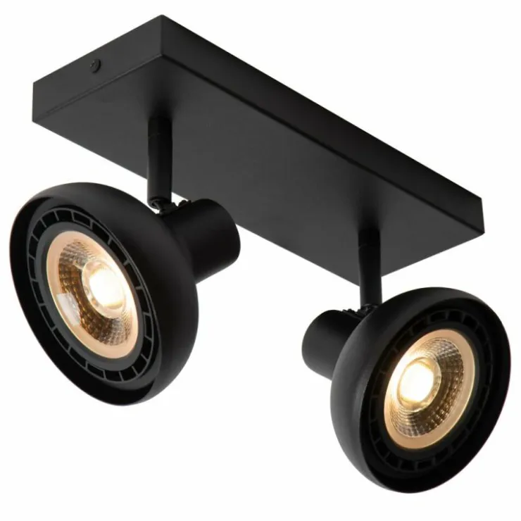 Luminaires Lucide Spots Et Projecteurs|Plafonnier Lucide SENSAS Noir, 2 lumières
