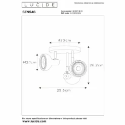 Luminaires Lucide Spots Et Projecteurs|Plafonnier Lucide SENSAS Blanc, 3 lumières