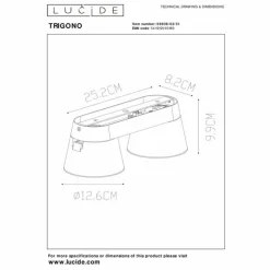 Luminaires Lucide Spots Et Projecteurs|Plafonnier Lucide TRIGONO Blanc, 2 lumières
