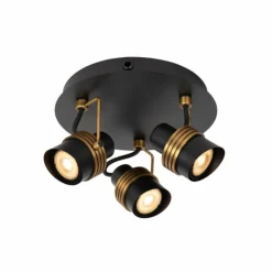 Luminaires Lucide Plafonniers|Plafonnier Lucide TUNDRAN Noir, 3 lumières