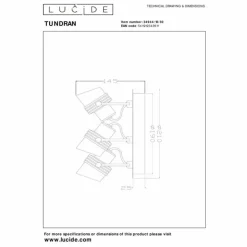 Luminaires Lucide Plafonniers|Plafonnier Lucide TUNDRAN Noir, 3 lumières