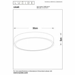 Luminaires Lucide Éclairage Led|Plafonnier Lucide UNAR LED Noir, 1 lumière