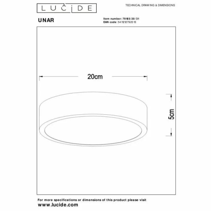 Luminaires Lucide Éclairage Led|Plafonnier Lucide UNAR LED Blanc, 1 lumière