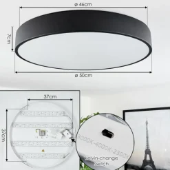hofstein Éclairage Led|Plafonnier Maho LED Noir, 1 lumière