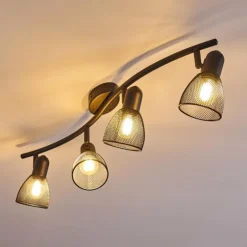 hofstein Spots Et Projecteurs|Plafonnier Malawi Noir, 4 lumières