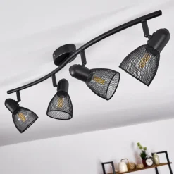 hofstein Spots Et Projecteurs|Plafonnier Malawi Noir, 4 lumières