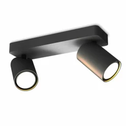 Luminaires Mantra Plafonniers|Plafonnier Mantra SAL BLACK Noir, 2 lumières