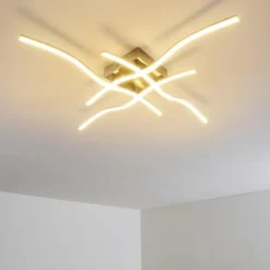 hofstein Éclairage Led|Plafonnier Mapleton LED Nickel mat, 4 lumières