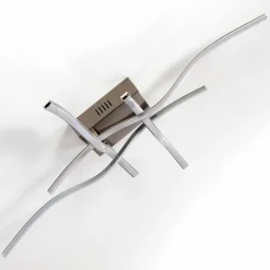 hofstein Éclairage Led|Plafonnier Mapleton LED Nickel mat, 4 lumières