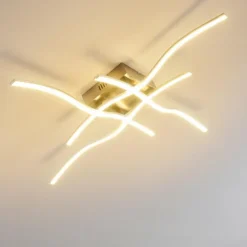 hofstein Éclairage Led|Plafonnier Mapleton LED Nickel mat, 4 lumières