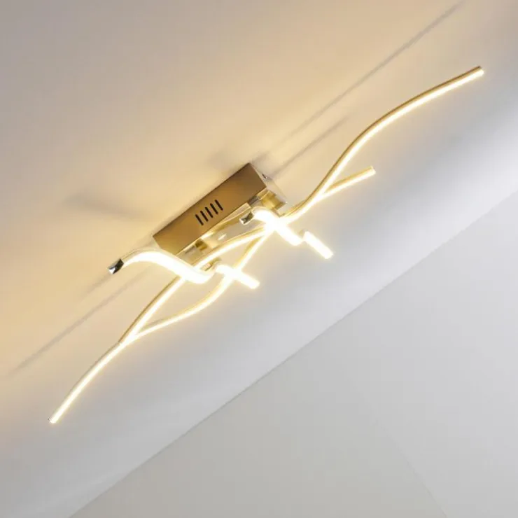 hofstein Éclairage Led|Plafonnier Mapleton LED Nickel mat, 4 lumières