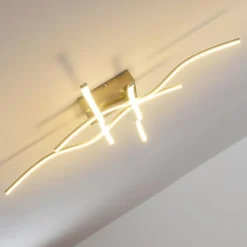 hofstein Éclairage Led|Plafonnier Mapleton LED Nickel mat, 4 lumières