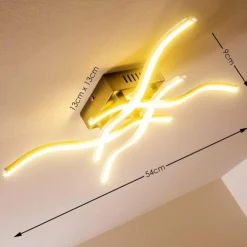 hofstein Éclairage Led|Plafonnier Mapleton LED Nickel mat, 4 lumières