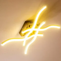 hofstein Éclairage Led|Plafonnier Mapleton LED Nickel mat, 4 lumières