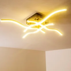 hofstein Éclairage Led|Plafonnier Mapleton LED Nickel mat, 4 lumières