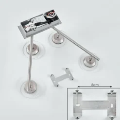 hofstein Spots Et Projecteurs|Plafonnier Marsen LED Chrome, Nickel mat, 4 lumières, Télécommandes, Changeur de couleurs