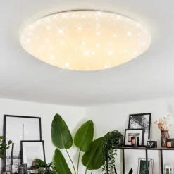 Plafonnier Melres LED Blanc, 1 lumière, Télécommandes