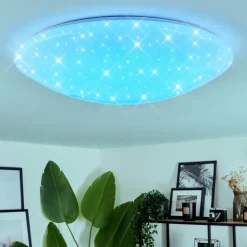 Plafonnier Melres LED Blanc, 1 lumière, Télécommandes