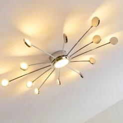 hofstein Éclairage Led|Plafonnier Mirror LED Chrome, 1 lumière, Télécommandes