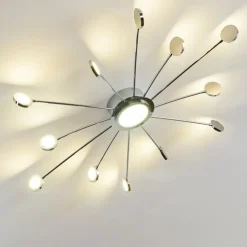 hofstein Éclairage Led|Plafonnier Mirror LED Chrome, 1 lumière, Télécommandes