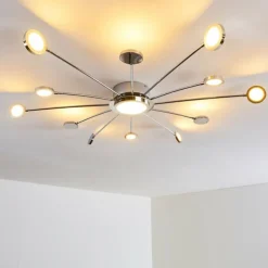 hofstein Éclairage Led|Plafonnier Mirror LED Chrome, 1 lumière, Télécommandes