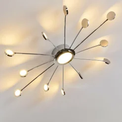 hofstein Éclairage Led|Plafonnier Mirror LED Chrome, 1 lumière, Télécommandes