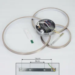 Plafonnier Moemoto LED Nickel mat, 1 lumière, Télécommandes