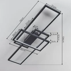 Plafonnier Momahaki LED Anthracite, 1 lumière, Télécommandes