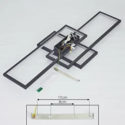 Plafonnier Momahaki LED Anthracite, 1 lumière, Télécommandes