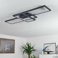 Plafonnier Momahaki LED Anthracite, 1 lumière, Télécommandes
