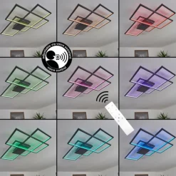 Plafonnier Momahaki LED Anthracite, 1 lumière, Télécommandes