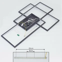 Plafonnier Momahaki LED Anthracite, 1 lumière, Télécommandes