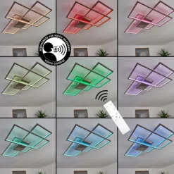 Plafonnier Momahaki LED Chrome, 1 lumière, Télécommandes