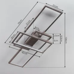 Plafonnier Momahaki LED Nickel mat, 1 lumière, Télécommandes