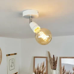 hofstein Spots Et Projecteurs|Plafonnier Musland Chrome, Blanc, 1 lumière