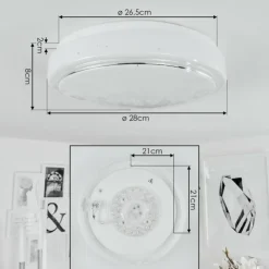hofstein Éclairage Led|Plafonnier Nepes LED Blanc, 1 lumière