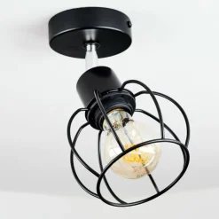hofstein Spots Et Projecteurs|Plafonnier Orkanger Noir, 1 lumière