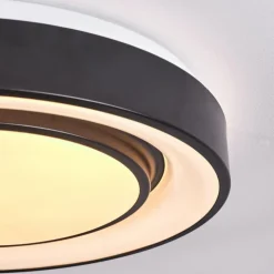 hofstein Éclairage Led|Plafonnier Page LED Noir, Blanc, 2 lumières, Télécommandes, Changeur de couleurs