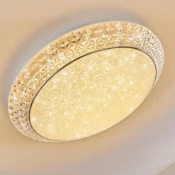 hofstein Éclairage Led|Plafonnier Parrita LED Blanc, 1 lumière, Télécommandes, Changeur de couleurs