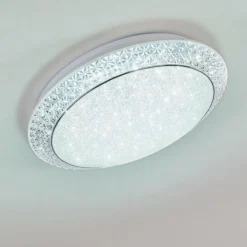 hofstein Éclairage Led|Plafonnier Parrita LED Blanc, 1 lumière, Télécommandes, Changeur de couleurs