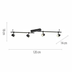 Luminaires Paul Neuhaus Éclairage Led|Plafonnier Paul Neuhaus BARIK LED Noir, 4 lumières
