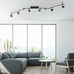 Luminaires Paul Neuhaus Éclairage Led|Plafonnier Paul Neuhaus BARIK LED Noir, 6 lumières