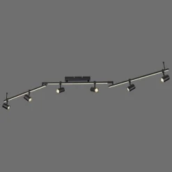 Luminaires Paul Neuhaus Éclairage Led|Plafonnier Paul Neuhaus BARIK LED Noir, 6 lumières