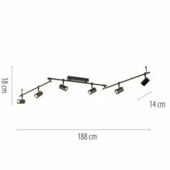 Luminaires Paul Neuhaus Éclairage Led|Plafonnier Paul Neuhaus BARIK LED Noir, 6 lumières
